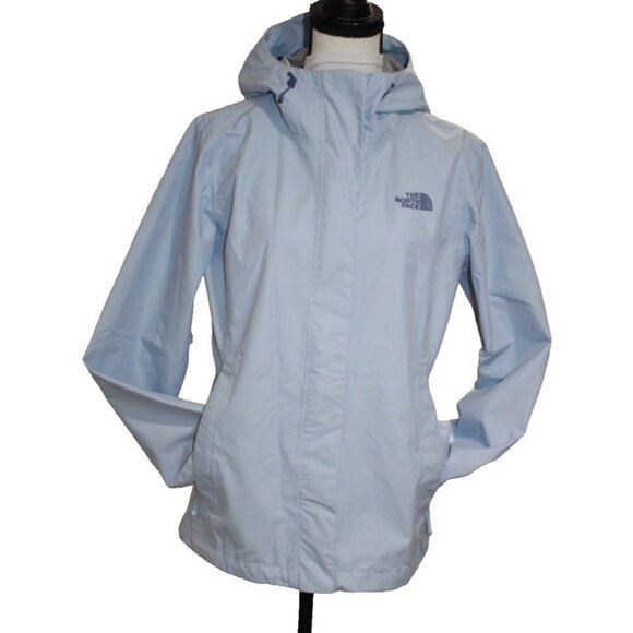 The North Face DryVent Hooded Waterproof Lined Jacket Periwinkle Mint Womens M - Picture 1 of 9
